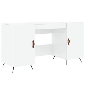 vidaXL Skrivebord h&oslash;yglans hvit 140x50x75 cm konstruert tre