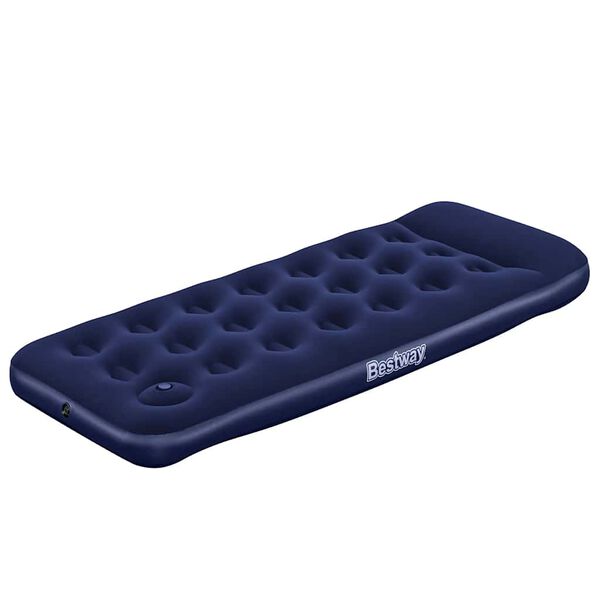 Bestway Oppbl&aring;sbar flokket luftseng med innebygd pumpe 185x76x22 cm