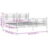 vidaXL Sengeramme i metall med hode- og fotgavl svart 183x213 cm