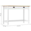 vidaXL Konsollbord Hill med 2 skuffer 110x45x74 cm heltre furu