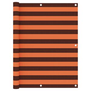 vidaXL Balkongskjerm oransje og brun 120x600 cm oxfordstoff