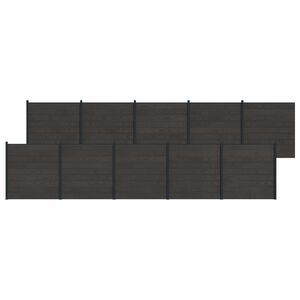 vidaXL Gjerdesett 10 pcs 1737 x 186 cm WPC og Aluminium Svart