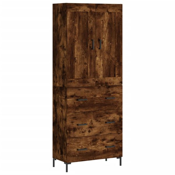 vidaXL Highboard r&oslash;kt eik 69,5x34x180 cm konstruert tre