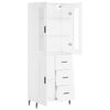 vidaXL Highboard hvit 69,5x34x180 cm konstruert tre
