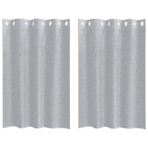 vidaXL Voile Gardin med gardiner 2 pcs M&oslash;rkegr&aring; 140 x 140 cm Polyester
