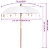 vidaXL Balinesisk Parasol Krem 215 x 215 x 260 cm