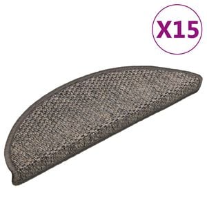 vidaXL Selvklebende trappematter sisal 15 stk 56x17x3 cm gr&aring; og beige