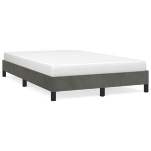 vidaXL Sengeramme m&oslash;rkegr&aring; 120x190 cm fl&oslash;yel