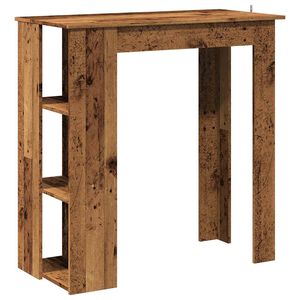 vidaXL Barbord med hylle gammelt tre 102x50x103,5 cm konstruert tre