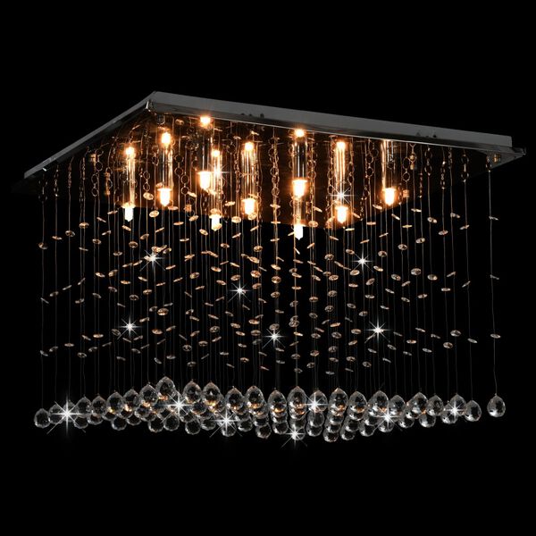 vidaXL Taklampe med krystallperler s&oslash;lv kubisk G9