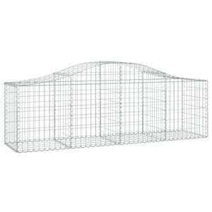 vidaXL Gabionkurv buet 200x50x60/80 cm galvanisert jern