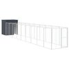 vidaXL Hundehus med g&aring;rd antrasitt 165x1067x181 cm galvanisert st&aring;l