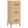 vidaXL Highboard sonoma eik 34,5x34x180 cm konstruert tre