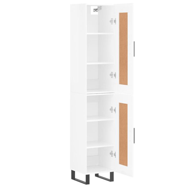 vidaXL Highboard h&oslash;yglans hvit 34,5x34x180 cm konstruert tre
