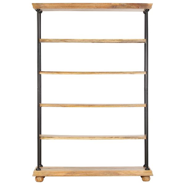 vidaXL Bokhylle med 5 etasjer 120x35x180 heltre mango og stål