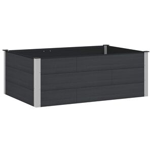 vidaXL H&oslash;ybed Svart 150 x 100 x 54 cm WPC og Aluminium