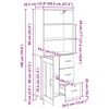 vidaXL H&oslash;yskap med skuff Artisan Eik 69,5 x 34 x 180 cm Konstruert tre