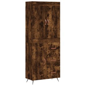 vidaXL Highboard r&oslash;kt eik 69,5x34x180 cm konstruert tre