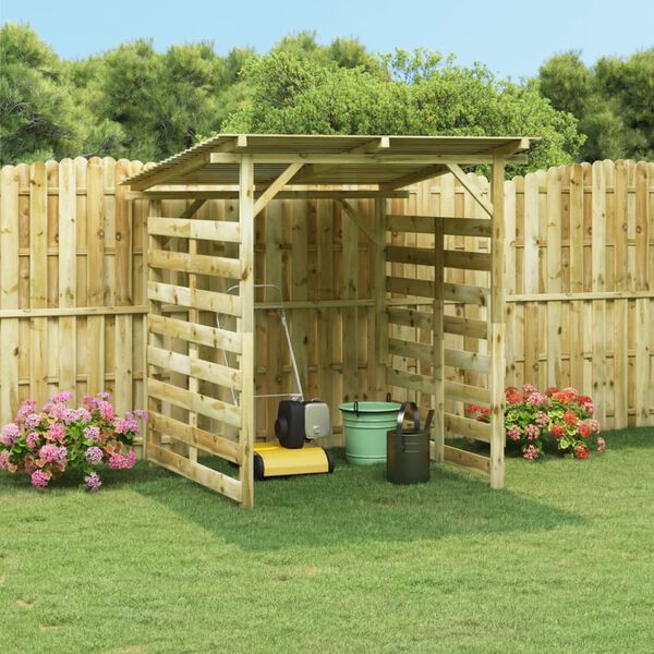 vidaXL Hagevedskjul impregnert furu