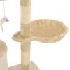 vidaXL Kattetre med klorestolper i sisal 138 cm beige