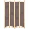 vidaXL Romdeler 4 paneler brun 160x170x4 cm stoff