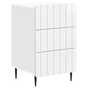 vidaXL Nattbordskap H&oslash;gglans hvit 43x 41 x 68 cm Konstruert tre