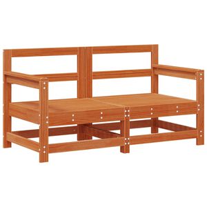 vidaXL Hj&oslash;rnesofa til hagen Massiv furu VoksBrun 132 x 62 x 70,5 cm