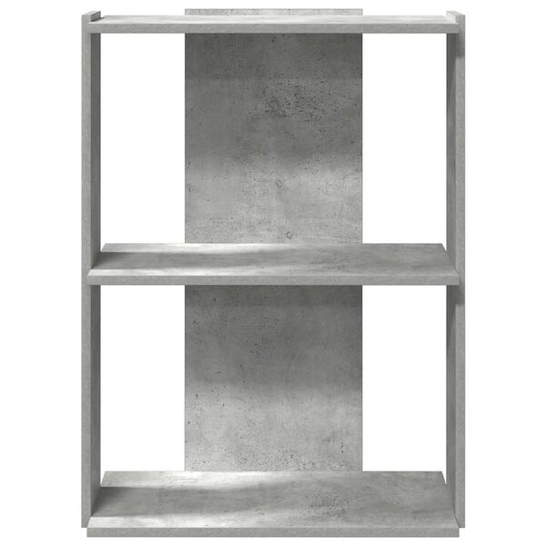 vidaXL Bokhylle 3 etasjer betonggrå 60x30x80 cm konstruert tre