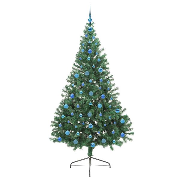 vidaXL Kunstig Forh&aring;ndsopplyst Juletre med 300 LED gr&oslash;nn 210 cm PVC