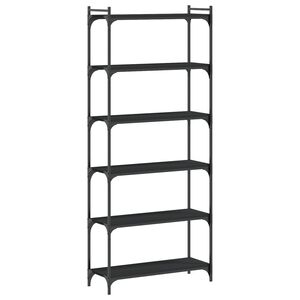 vidaXL Bokhylle 6 etasjer svart 80x30x188 cm konstruert tre