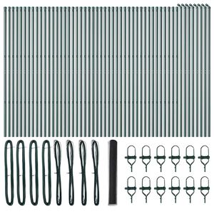 vidaXL Sekskantet gjerde grunstift 100 x 1 m PVC-belagt st&aring;l Gr&aring; Mesh