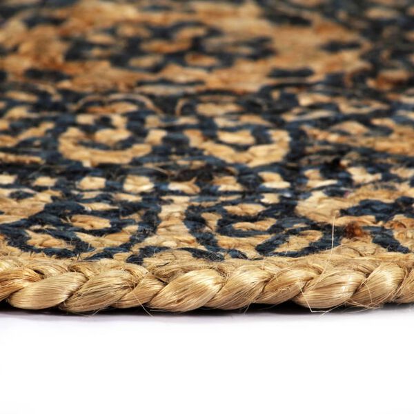 vidaXL Bordmatter 4 stk m&oslash;rkebl&aring; 38 cm rund jute