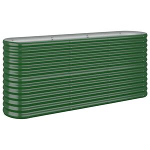 vidaXL Plantekasse galvanisert st&aring;l 152x40x68 cm gr&oslash;nn