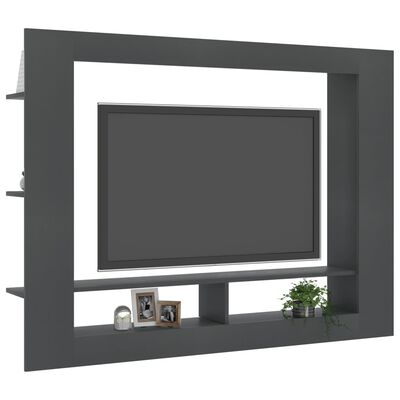 vidaXL TV-benk grå 152x22x113 cm sponplate