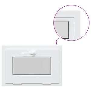 vidaXL Kjellervindu RISOR 60x40 cm vipp 3 glass hvit