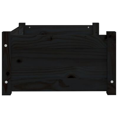 vidaXL Hundeseng svart 65,5x50,5x28 cm heltre furu