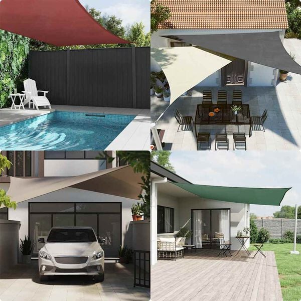 vidaXL Solseil oxfordstoff rektangul&aelig;r 2x5 m antrasitt