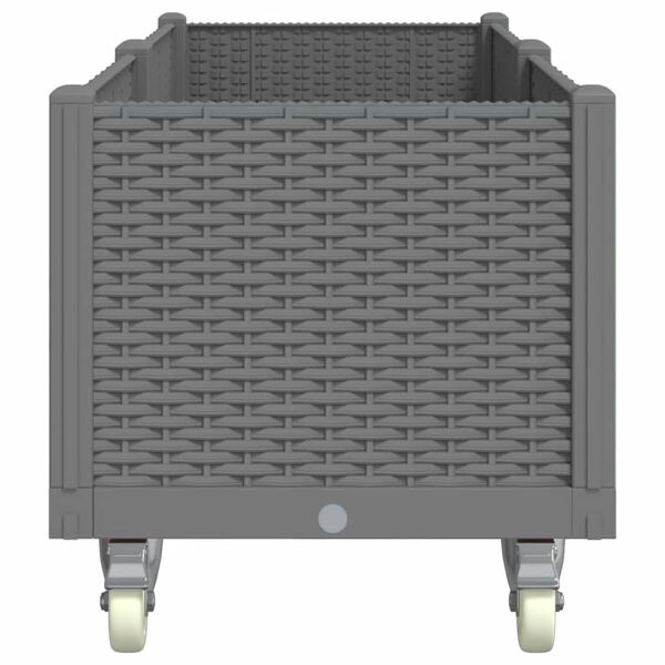 vidaXL Plantekasse med hjul lysegr&aring; 160x50x54 cm PP