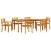 vidaXL Hage Spisegruppe 7 stk. Brun Solid akasietre