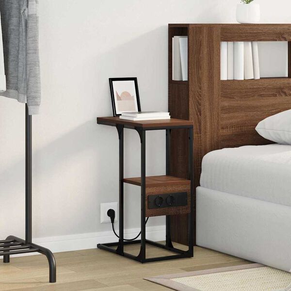 vidaXL Nattbordskap brun eik 41.5 x 26 x 60.5 cm Konstruert tre