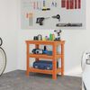 vidaXL Arbeidsbenk med hylle Vokset Brun 78,5 x 50 x 80 cm Massiv furu