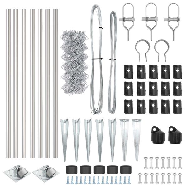 vidaXL Gjerdep&aring;le s&oslash;lv 10 x 0,6 m (60 x 60 mm maske) St&aring;l