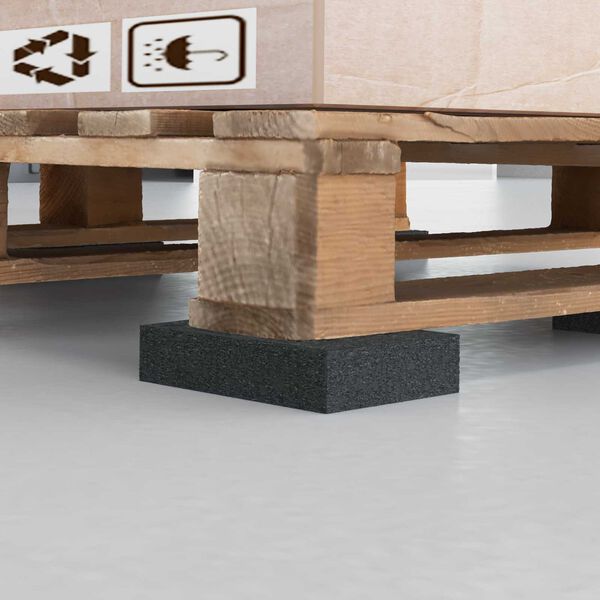 vidaXL Gummipute Svart Gummi