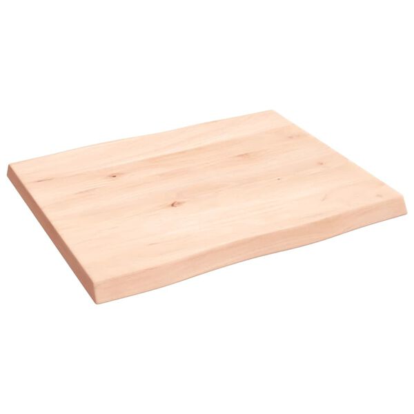 vidaXL Bordplate 60x50x(2-4) cm ubehandlet heltre eik naturlig kant