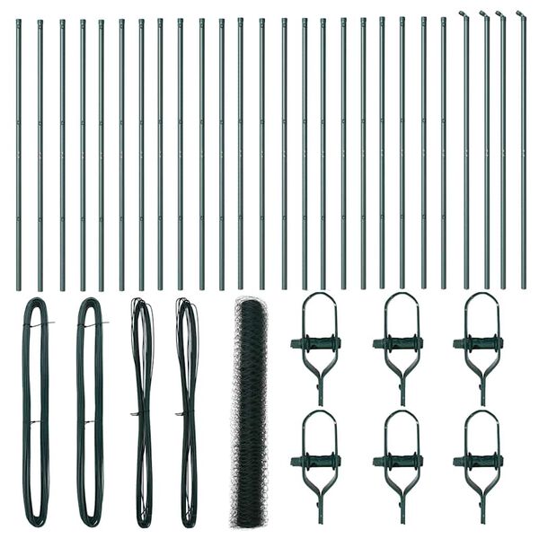 vidaXL Gjerdepåle grønn 50 x 1,2 m (36 mm nett) Stål og PVC