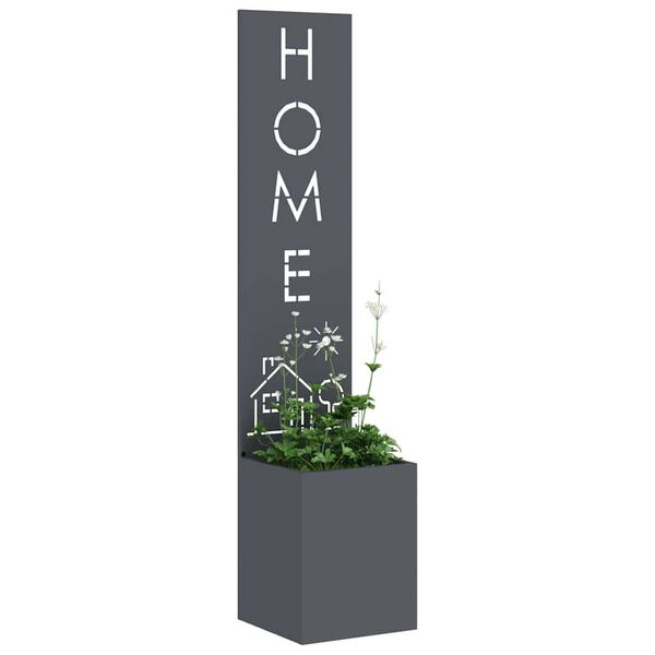 vidaXL Hageprivat skjerm Fretwork Antrasitt 32 x 140 cm Kaldvalsestål