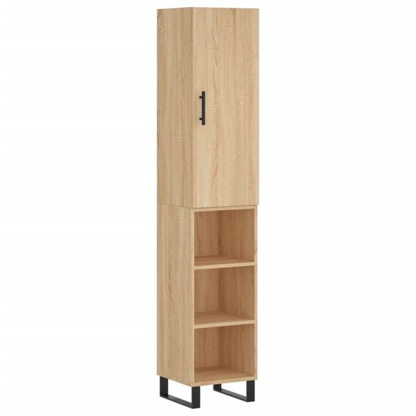 vidaXL Highboard sonoma eik 34,5x34x180 cm konstruert tre