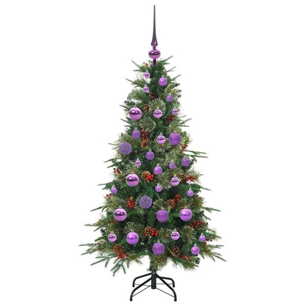 vidaXL Kunstig sammensatt juletre med 150 LED gr&oslash;nn 120 cm PE og PVC