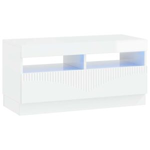 vidaXL LED TV-skap H&oslash;gglans hvit Konstruert tre