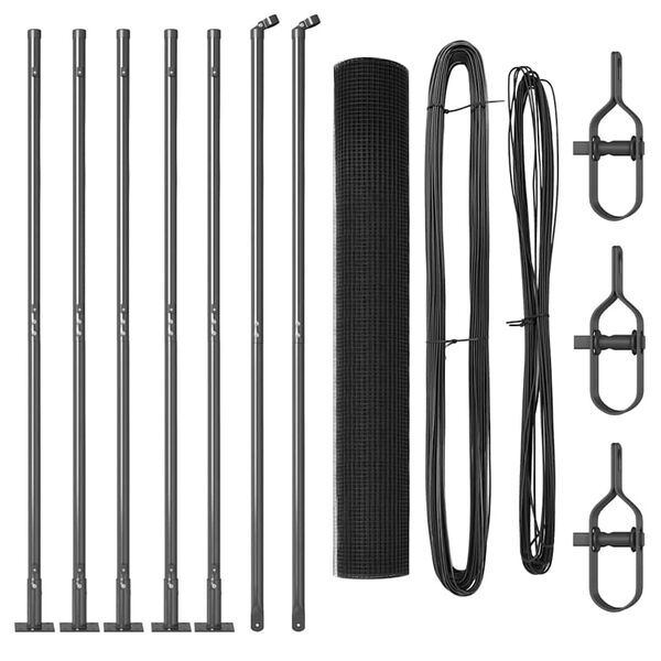 vidaXL Gjerdepåle Grå 10 x 1,2 m (16 x 16 mm nett) Stål og PVC